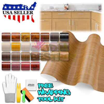 Matte 48" Wood Grain Vinyl Wrap Sticker Decal Car Home Kitchen Decoration DIY - Image 1 of 4