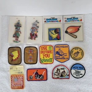 VINTAGE EMBROIDERED SEW-ON/IRON-ON PATCHES 1960's-1970's ERA (LOT OF 13) - Picture 1 of 18