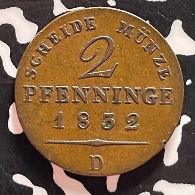 1832-D Germany Prussia 2 Pfennig Lot#T4756 - Image 1 of 2