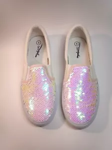 CAT & JACK Girl's Mermaid Sequin Slip-on Sneakers Shoes Size Youth 5 Women's 6.5 - Picture 1 of 11