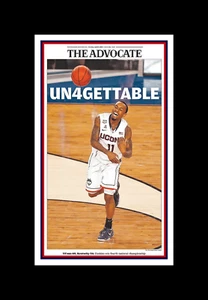 UCONN HUSKIES WIN 4TH NCAA BASKETBALL TITLE MATTED PIC OF NEWSPAPER FRONT PAGE - Picture 1 of 1