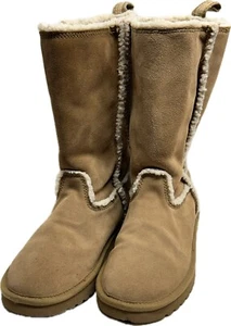 American Eagle Outfitters AEO Cozy Sherpa Winter Boots Tan Women's Sz 8 EUC - Picture 1 of 6