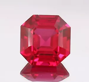 AAA Flawless 15 MM Mozambique Blood Red Ruby Loose Asscher Gemstone Cut Stone - Picture 1 of 4