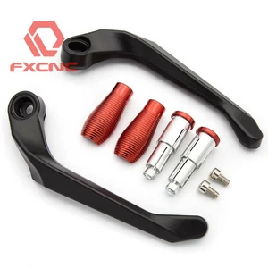 CNC Brake Clutch Lever Protective Guards Bar Ends Motorcycles 7/8" 22mm Handle - Foto 1 di 8