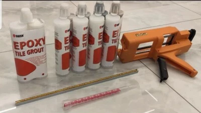 3 Pack GLITTER GOLD Mould Resistant  Epoxy Grout +Caulking Gun Next Day Shipping - Image 1 of 4