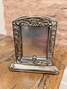 Vintage Photo Frame Silver Plate 3 Sided Vase/Pens/Desk Godinger 1991 2"x3" - Picture 1 of 9