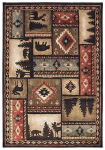 Boschi di Oriental Weavers. Tappeto casual zona lodge sud-ovest. Nero/Tan 1041C - Foto 1 di 1