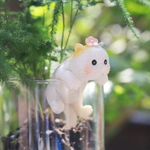 Miniature Hanging Cat Figurines Flower Pot and Vase Hugger Cute Resin Kitten Bon - Picture 1 of 5