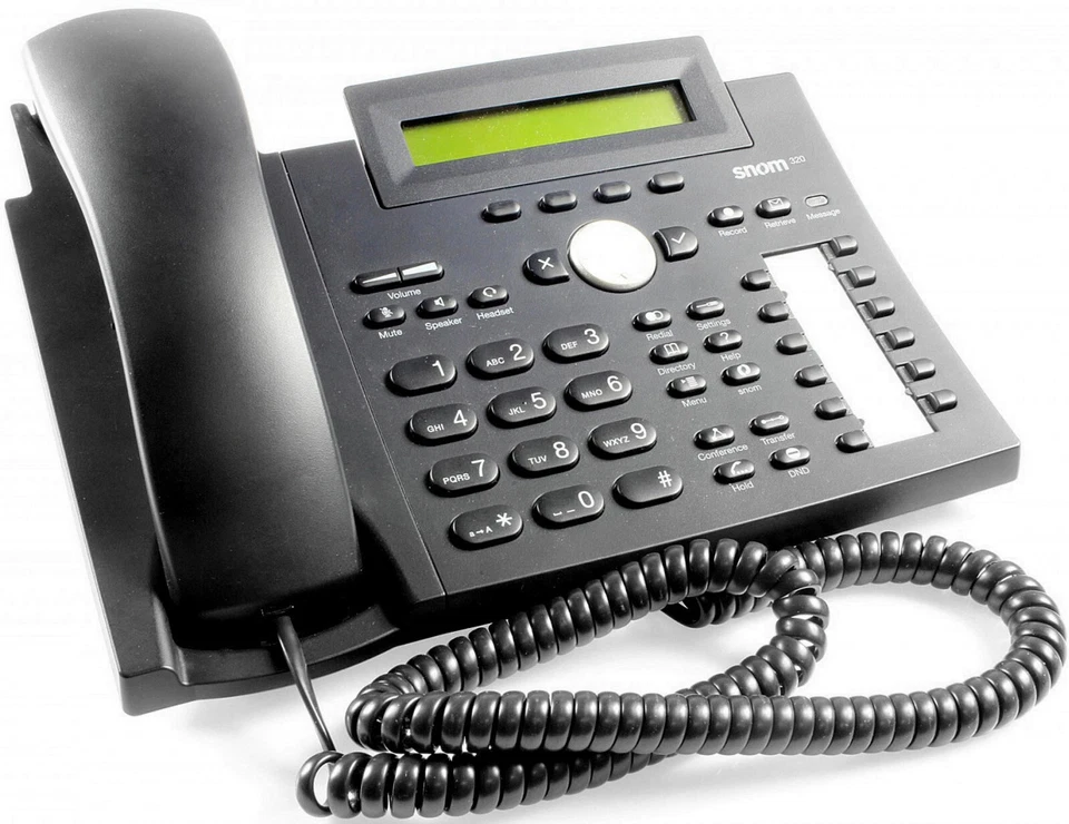 Snom 320 VoIP Telefon PoE Schwarz ohne Netzteil (Deutsche Menüführung) . - Bild 1 von 1