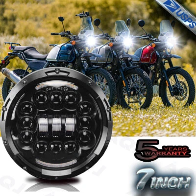 7" Motorcycle LED Hi/Lo Headlights Black For Kawasaki 1000 LTD 1977-1982 - Image 1 of 4