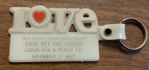 Llavero Publicidad Vintage Union Pen & Pencil Co Greenwich Connecticut CT Love - Imagen 1 de 12