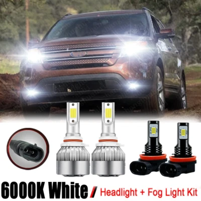 Kit combinado de 6 faros LED altos/bajos + bombillas antiniebla para Ford Explorer 2011-2015 Foto 1 de 4