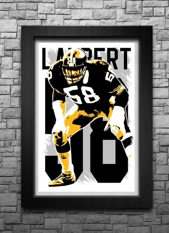 JACK LAMBERT art print/poster PITTSBURGH STEELERS FREE S&H! JERSEY Cover