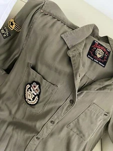 Superdry 🤎 Utility Military Hemdbluse Bluse Hemd Blusenkleid Khaki Oliv XXL 16 - Bild 1 von 7