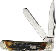 Rough Ryder Rr2155 / Kb201r Trapper Cinnamon Stag Folding Pocket Folder Knife