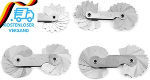 4 Stück Edelstahl-Filetlehre, Radius-Filetlehre, Radiuslehre, Messwerkzeug, R0.3 - Bild 1 von 12