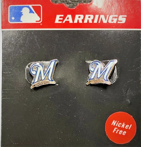Milwaukee Brewers MLB Team Logo Licensed Stud Style Earrings NEW Cover