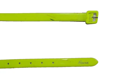 GUESS sz L (83 CM) NEW WOMENS WAIST BELT SOLID DRESS YELLOW GREEN LAQUERED 635 - Image 1 of 4