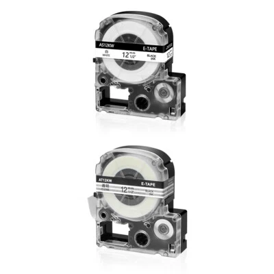 DIGI 2PK Compatible with EPSON LK-4TBN 4WBN LabelWorks LW-300 Clear/White 12mm Tape