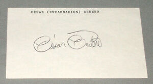 Original MLB Cesar Cedeno St-Louis Cardinals Signed Index Card LOA