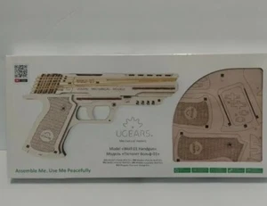 Handgun 3-D Models KIT Wooden Puzzle Mechanical Self UGears Wolf-01 NEW - Picture 1 of 6