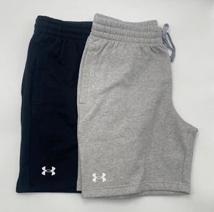 Under Armour Men's UA Rival Fleece Logo Shorts Training Sweat XL Black or Gray - Picture 1 of 13