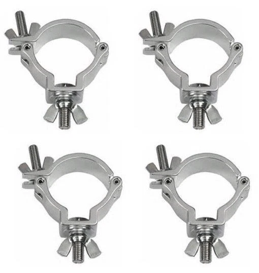 4 x 50mm Half Coupler Silver Truss Clamp Metal Lighting Clamp Rigging - Image 1 of 1