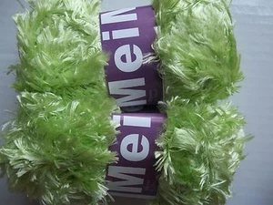 MeiMei Fancy filato per maglieria, boa per ciglia, verde chiaro fresco, lotto di 2 - Foto 1 di 2