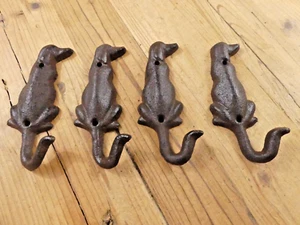 4 ganchos para abrigo de perro rústico chocolate labrador entrada sombrero correa granero 5 1/2" - Imagen 1 de 9