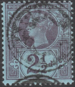 1887 JUBILEE SG201 21/2d PURPLE ON BLUE BALTASOUND MAILBAG SEAL FINE USED - Picture 1 of 2