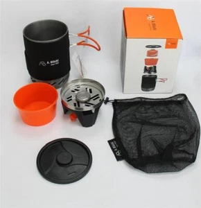 Outdoor Gaskocher 0,8 Liter Topf mit Deckel Neoprenüberzug Campingkocher Neopren - Bild 1 von 9