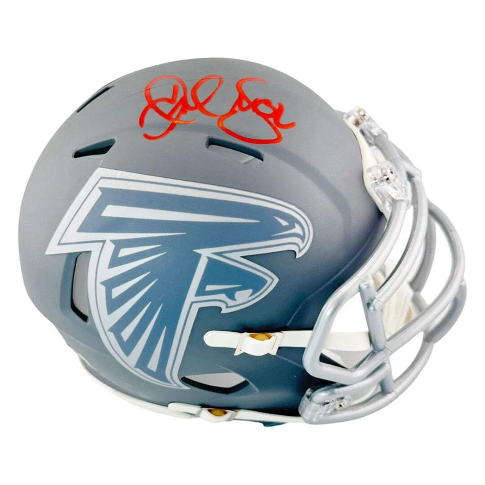 Mini casco de fútbol americano de velocidad alternativa de pizarra de los Atlanta Falcons firmado por Jamal Anderson Foto 1 de 3