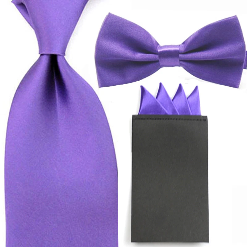 Pajarita de 8 cm de ancho para hombre corbata 4 pliegues preplegada bolsillo cuadrado pañuelo conjunto de fiesta Foto 1 de 1