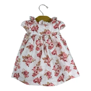 Janie & Jack 6-12 Month Floral Collared Dress Rosewater Pink Print Cotton - Picture 1 of 5