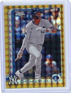 Jazz Chisholm Jr 2025 Topps Chrome Gold Geometric Refractor 29/50 Yankees - Picture 1 of 2