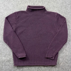 Vintage LL Bean Roll Neck Knit Sweater Women’s Small Silk Cotton Rolled Hem - Picture 1 of 7