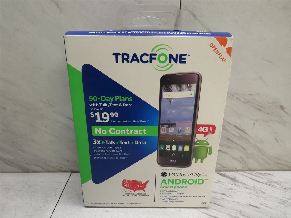 Smartphone LG Treasure LTE L52VL TracFone 8GB Negro Android Caja Abierta  Foto 1 de 4