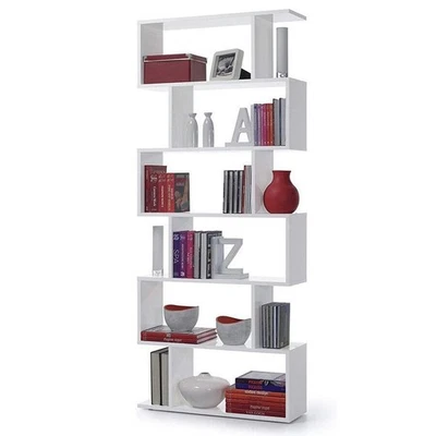 RELAX WORLD Scaffale a 6 Ripiani, Libreria, Divisorio per Stanza,in Legno L80xP25xH192 cm