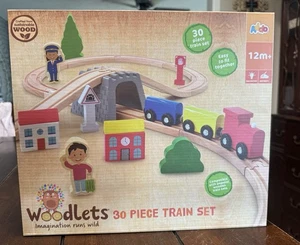 New Wooden Train Set Woodlets 30 Piece 4 - Picture 1 of 3