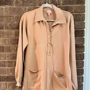 Mameluco Show Me Your Mu Gianni tejido tostado mameluco de gran tamaño talla XS - Imagen 1 de 7