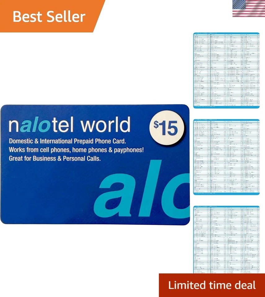 Portable $15 Calling Card - 625 Minutes for Worldwide Connections & Payphone Use - Image 1 of 4