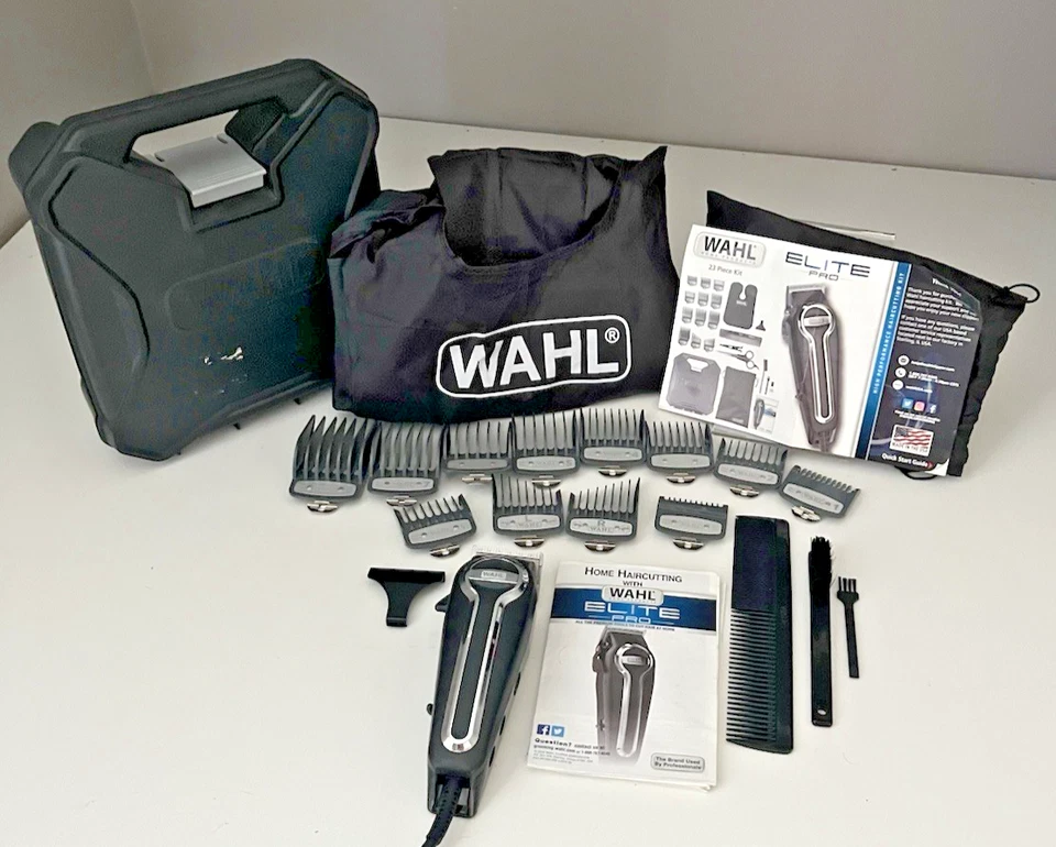 Kit cortapelos Wahl Elite Pro MC2 EE. UU. corte suave de precisión 23 piezas peluquero en casa Foto 1 de 4