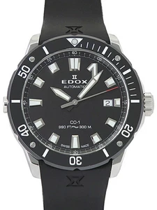 EDOX WATCH CHRONO OFFSHORE 1 DATE AUTOMATIC 80119-3N-NIN BLACK SS/RUBBER MEN'S - Picture 1 of 9