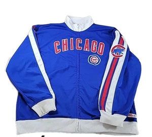 Stitches Chicago Cubs Full Zip Track Jacket Long Sleeve Mens 2XL Blue MLB - Picture 1 of 13