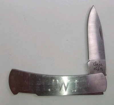 CASE XX 225 L SS Lockback Folding Pocket Knife Made In USA - INITIALS Engraved - Image 1 of 4