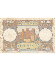 Maroc 100 Francs - Ksar d'Aït-ben-haddou - 09-01-1950 - Picture 1 of 2