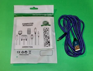 CÂBLE USB-C CONNECTEUR VERS USB APPLE IPHONE IPAD 15 16 BLEU BRILLANT - Photo 1 sur 1