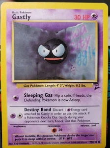 GASTLY 75/130 Base Set 2 Pokemon Card  2000 Ghost Type Gen 1 - Picture 1 of 2