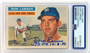 1956 Topps Don Larsen New York Yankees signierte Autogrammkarte #332 PSA DNA - Bild 1 von 2