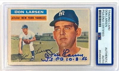 1956 Topps Don Larsen New York Yankees Signed Auto Card #332 PSA DNA - Image 1 of 2